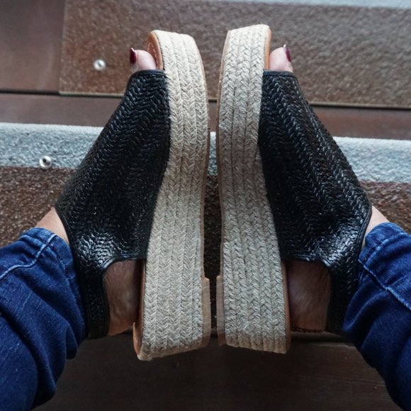 Black Wedge Sandals - New - Picture 2 of 3